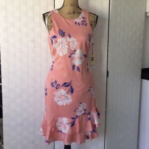 Ivana Trump  Dress size 6 sleeveless color pink & blue lined     #305